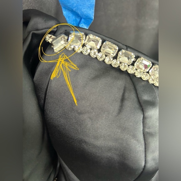 Mac Duggal 20688 Flawed NWT Black Beaded Top Puff Sleeve Dress - Picture 5 of 8